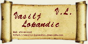 Vasilj Lopandić vizit kartica